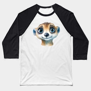 Meerkat Watercolor Baseball T-Shirt